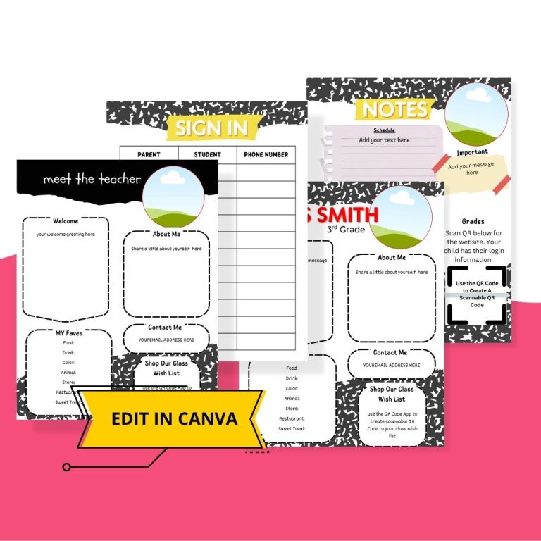 Easy Canva Editable Meet the Teacher Template for Open House