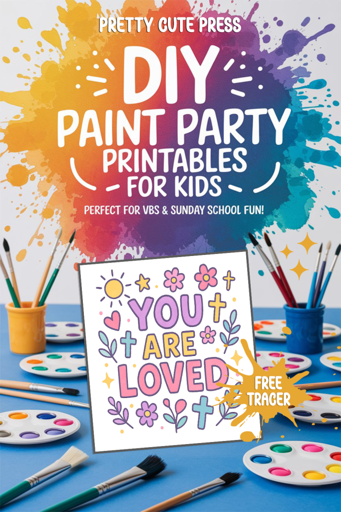  Free DIY Christian Themed Paint Party Printable Tracer for Kids Sunday School Class