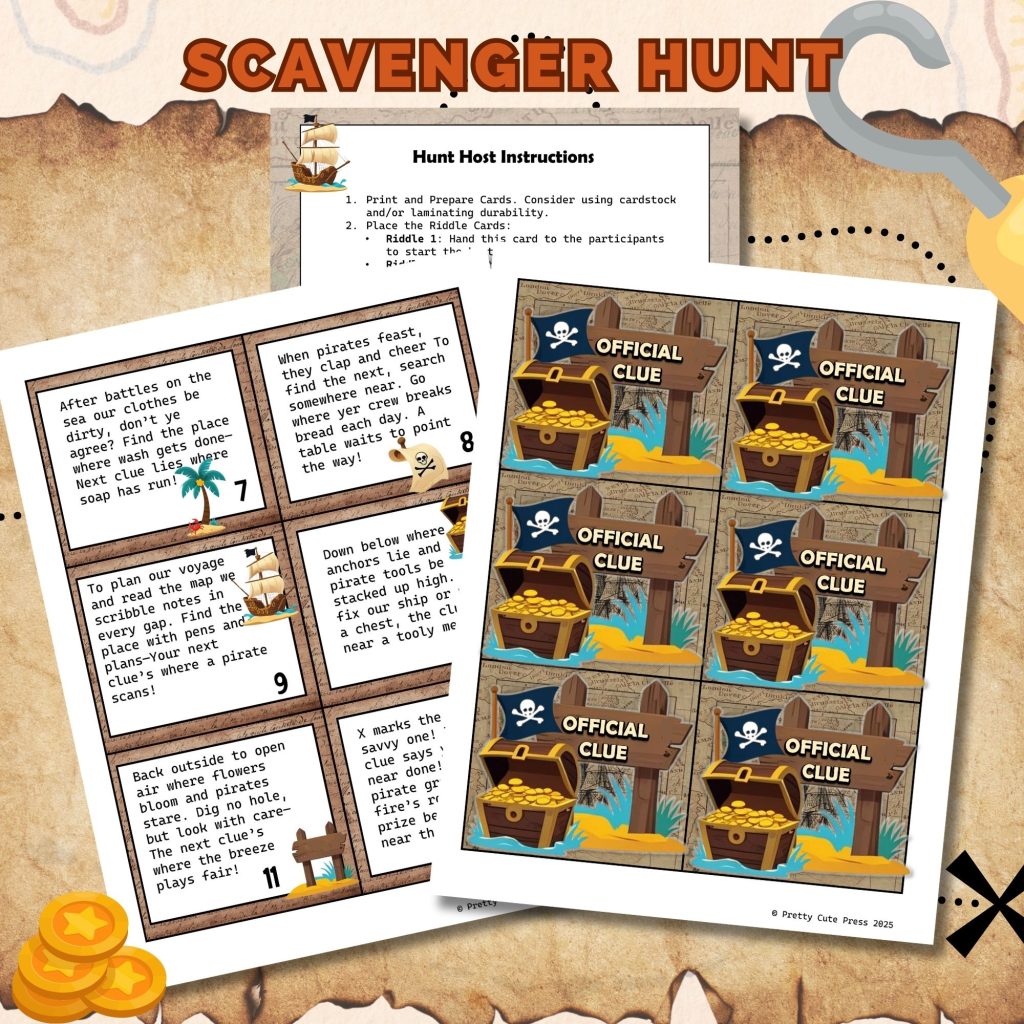 PIrate Scavenger Hunt Printable for Kids