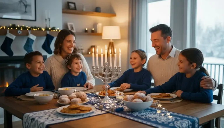 Family Hanukkah celebration