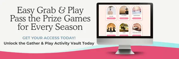 The Gather & Play Left Right Across Story Game Vault by Pretty Cute Press