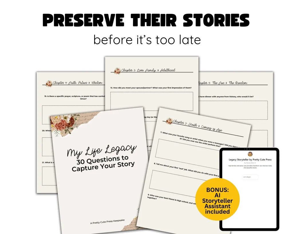 Life Story Inteview Kit for Seniors with bonus AI Storyteller Assistant